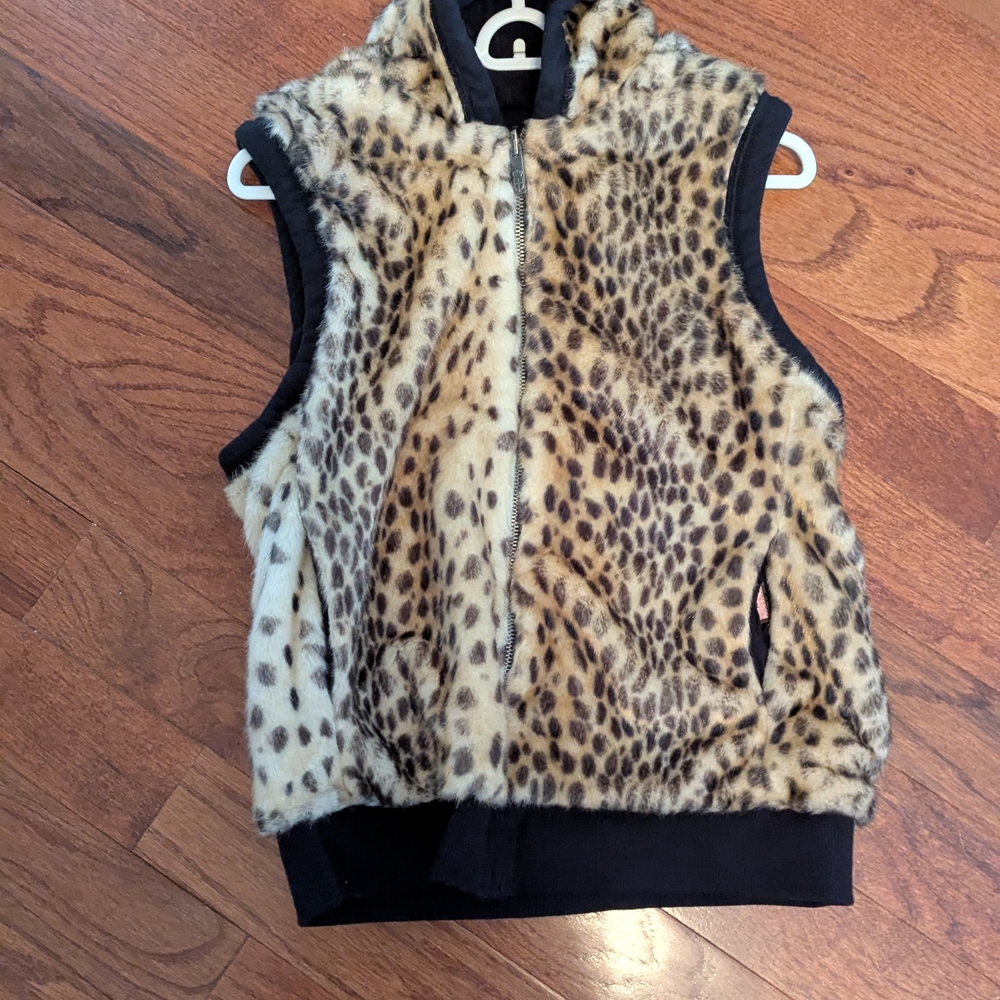 Juicy Couture Brown and Black Leopard Print Vest
